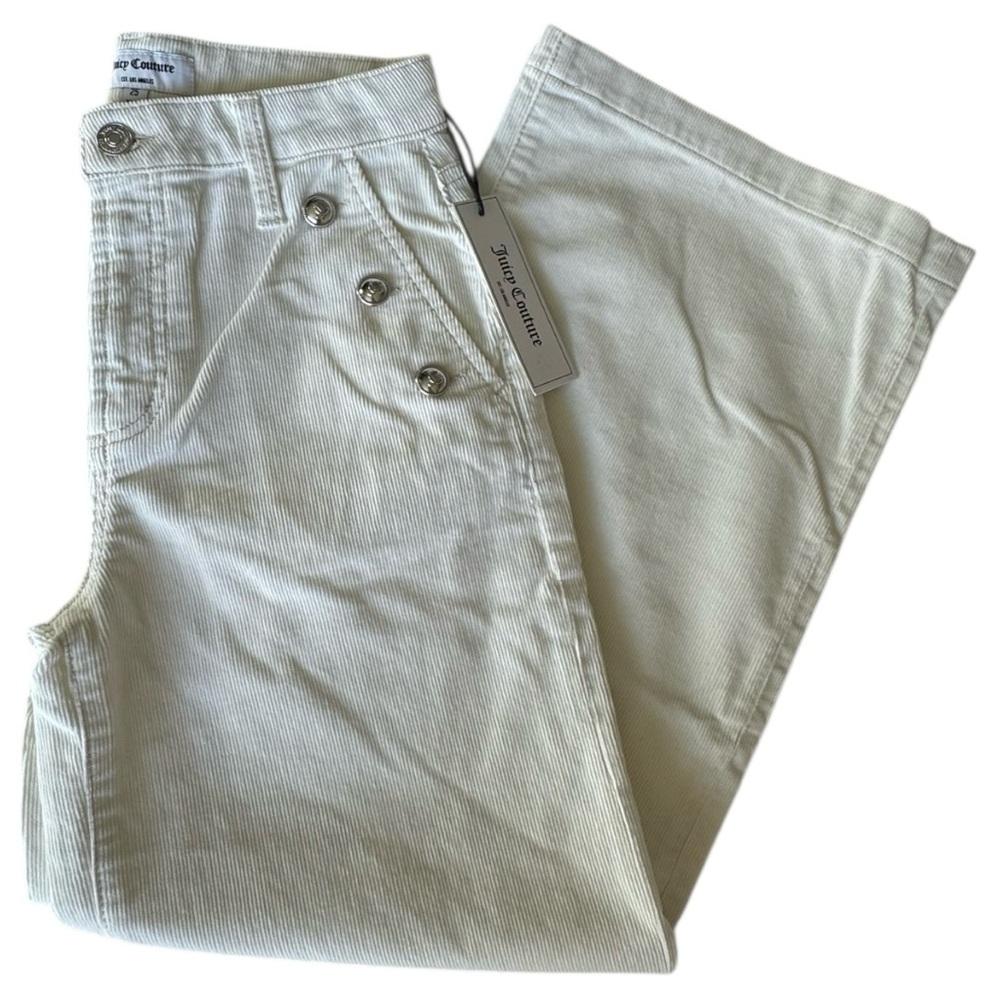Juicy Couture Coastal Crop Wide Leg Corduroy Pants Size 18W Marshmallow NWT
